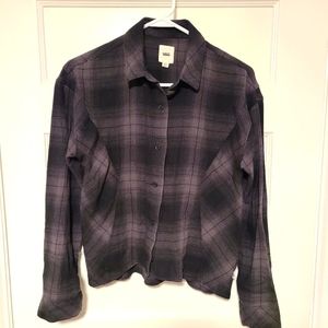 (5/$25) Vans Button-Up Flannel Shirt Womens Size XS - EUC Like New